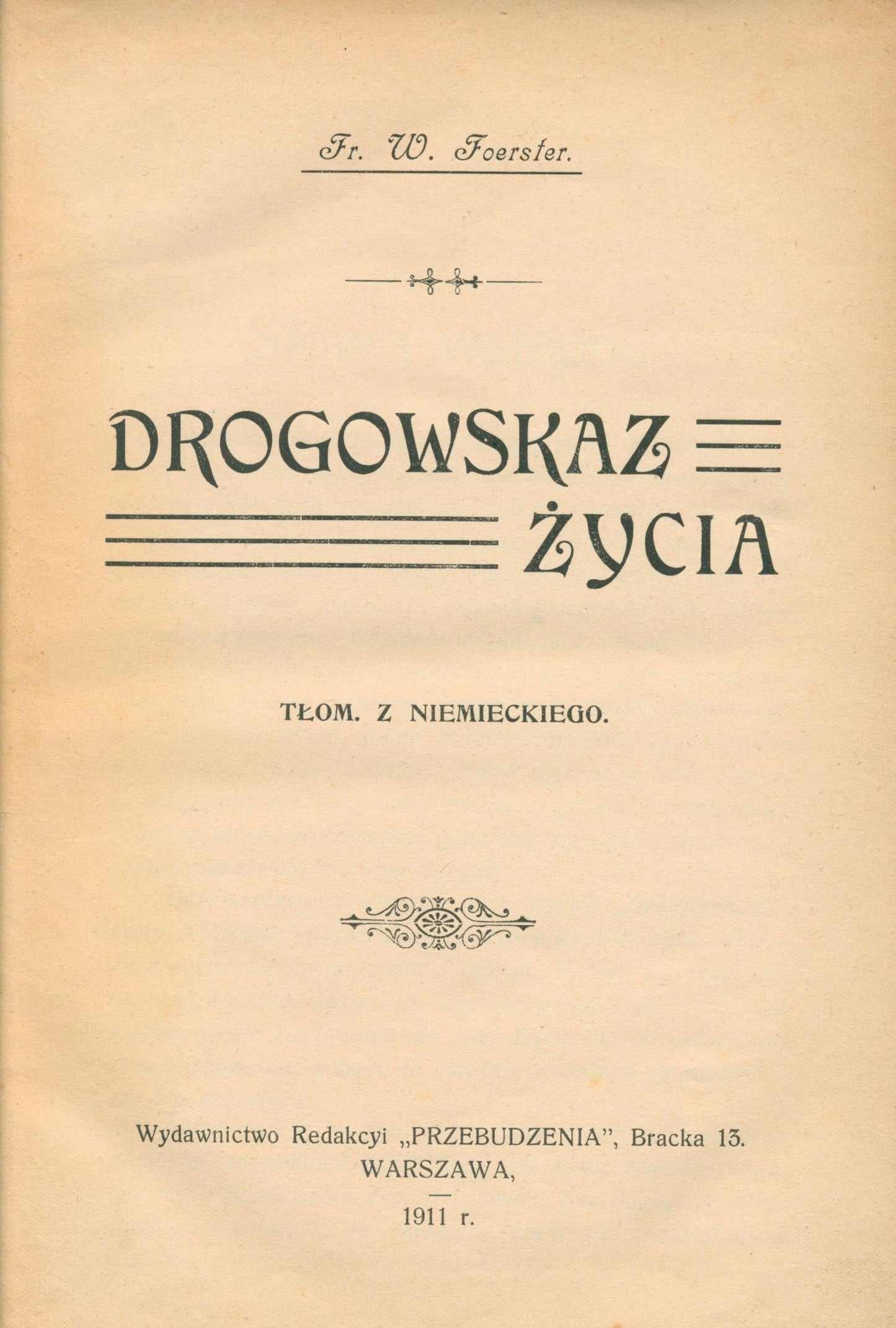 Drogowskaz życia Friedrich Wilhelm Foerster