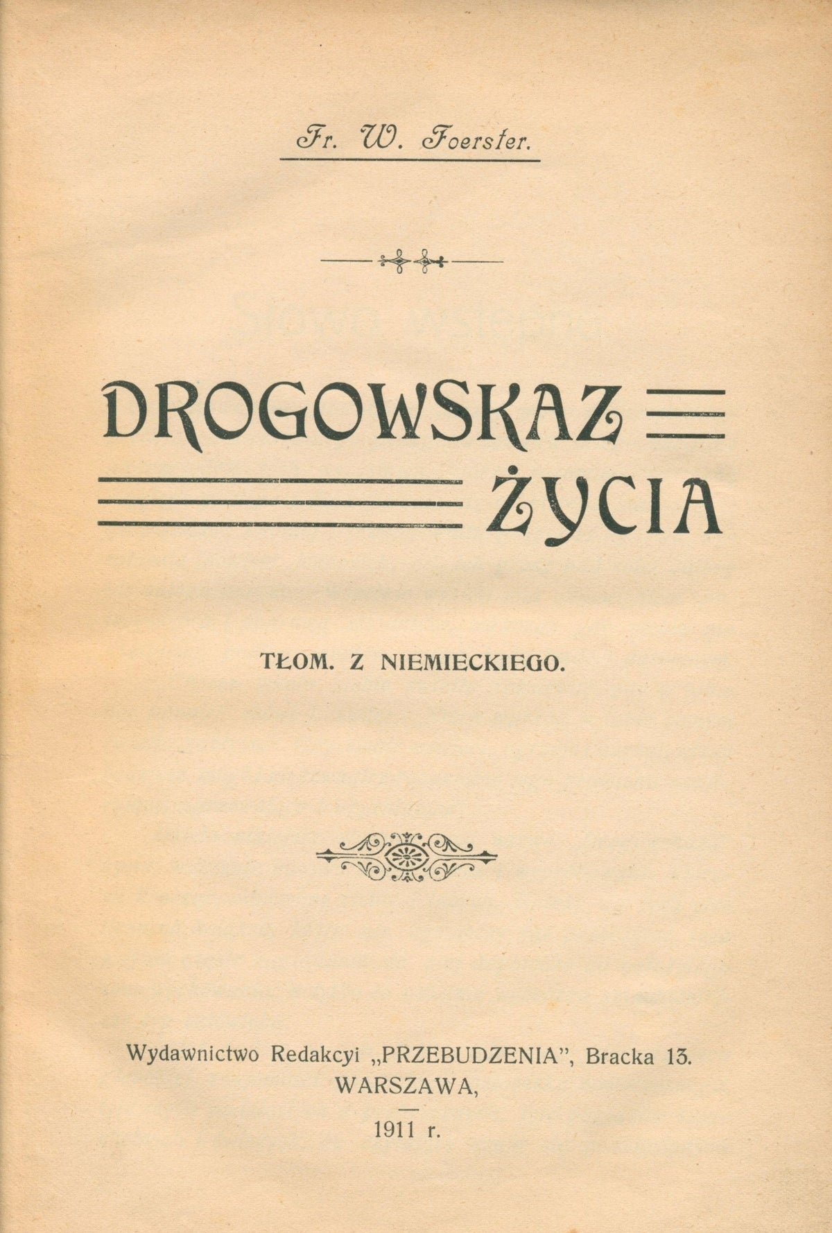 Drogowskaz życia Friedrich Wilhelm Foerster