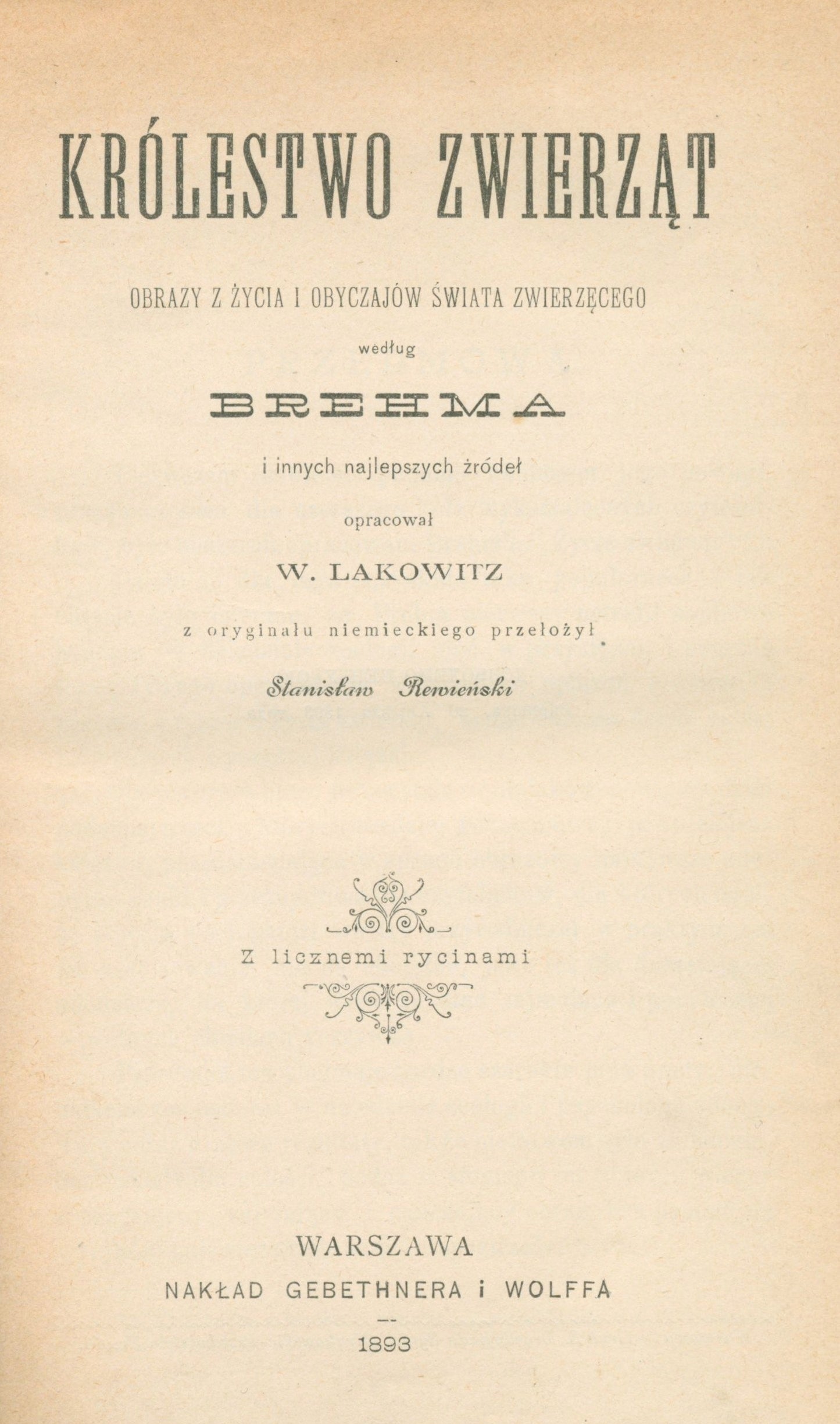 Królestwo zwierząt, Lakowitz Waldemar [Warszawa 1893]