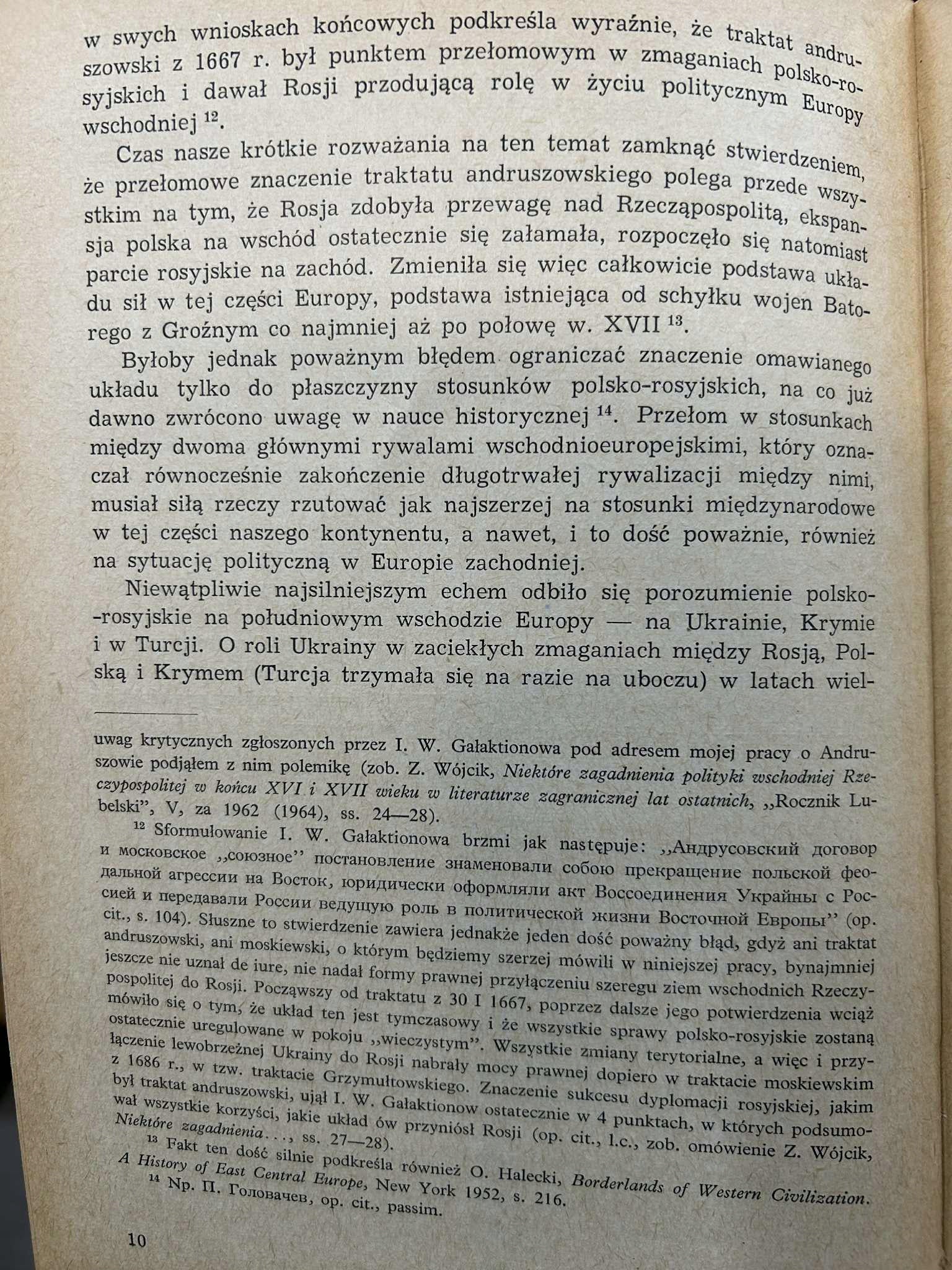 Między Traktatem Andruszkowskim a Wojną Turecką stosunki Polsko-Rosyjskie