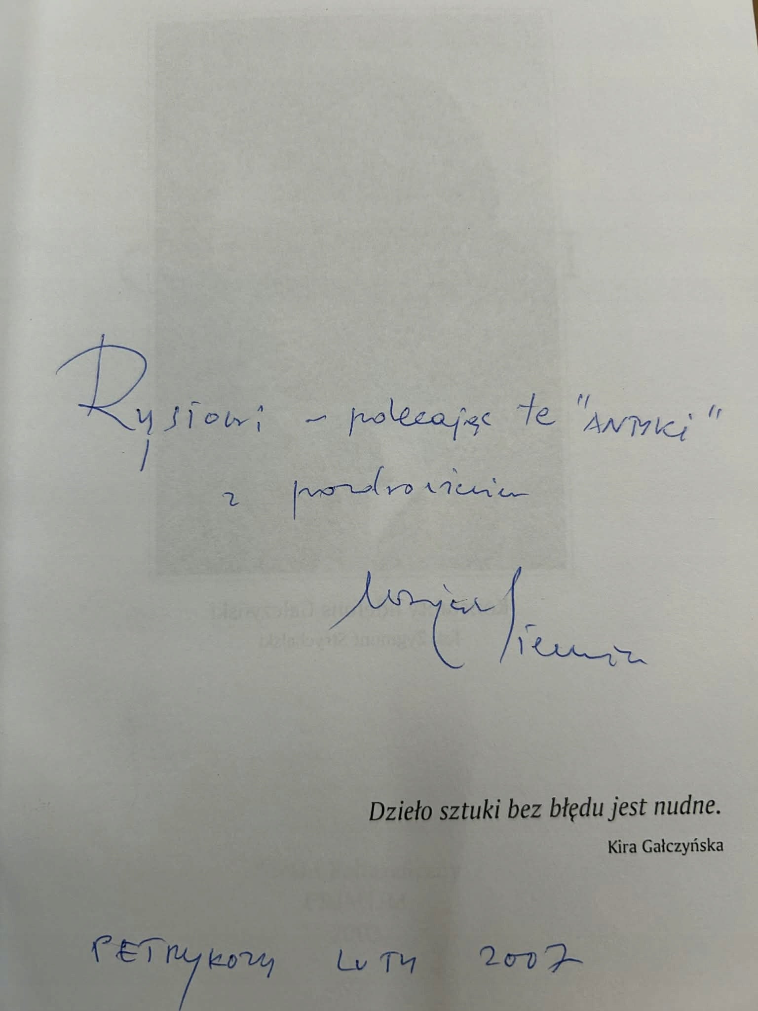 Lekcja czytania: Różewicz, Norwid, Gałczyński - Wojciech Siemion [Autograf]