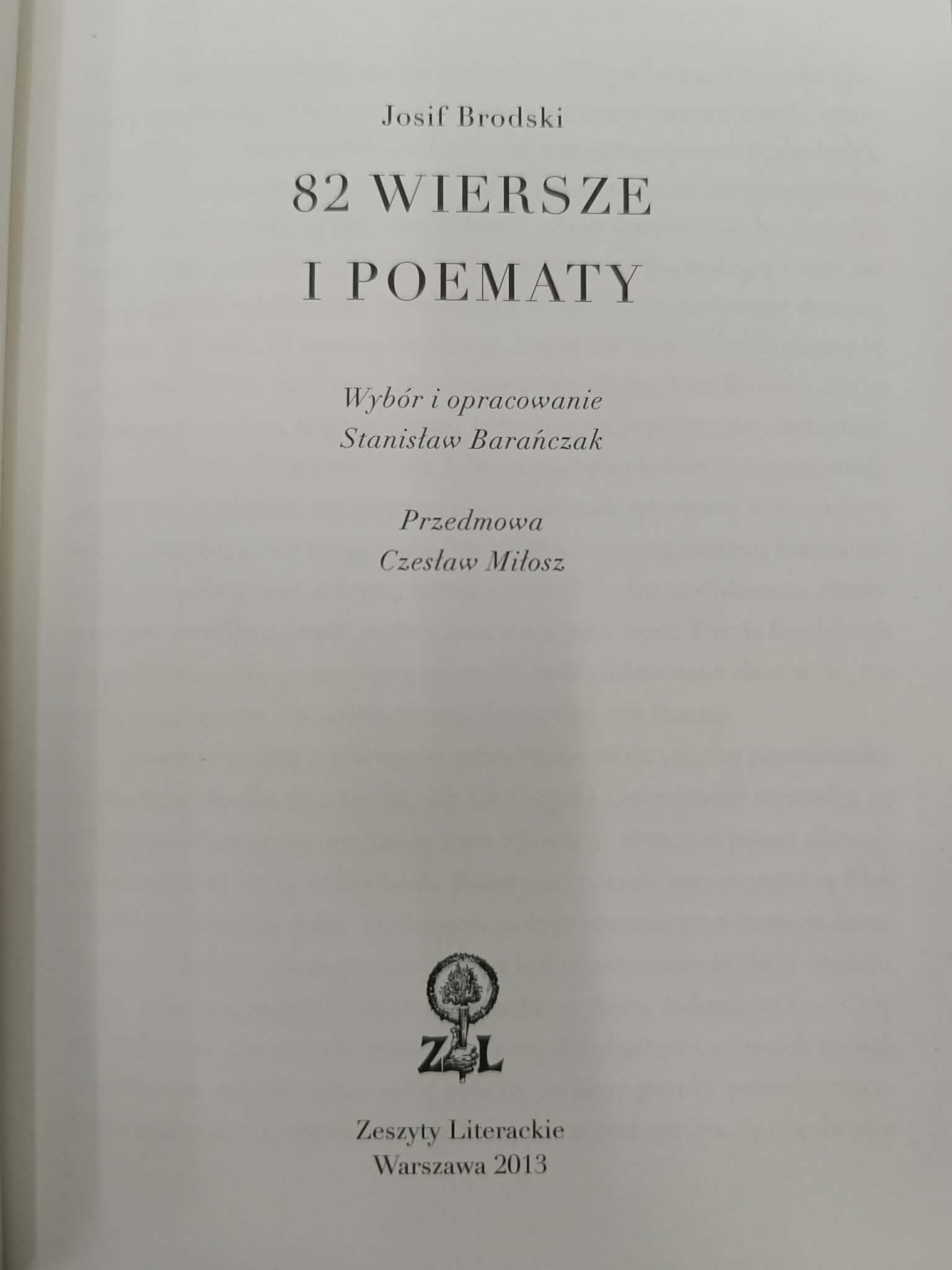 82 wiersze i poematy, Josif Brodski w "Zeszytach Literackich", Tom I