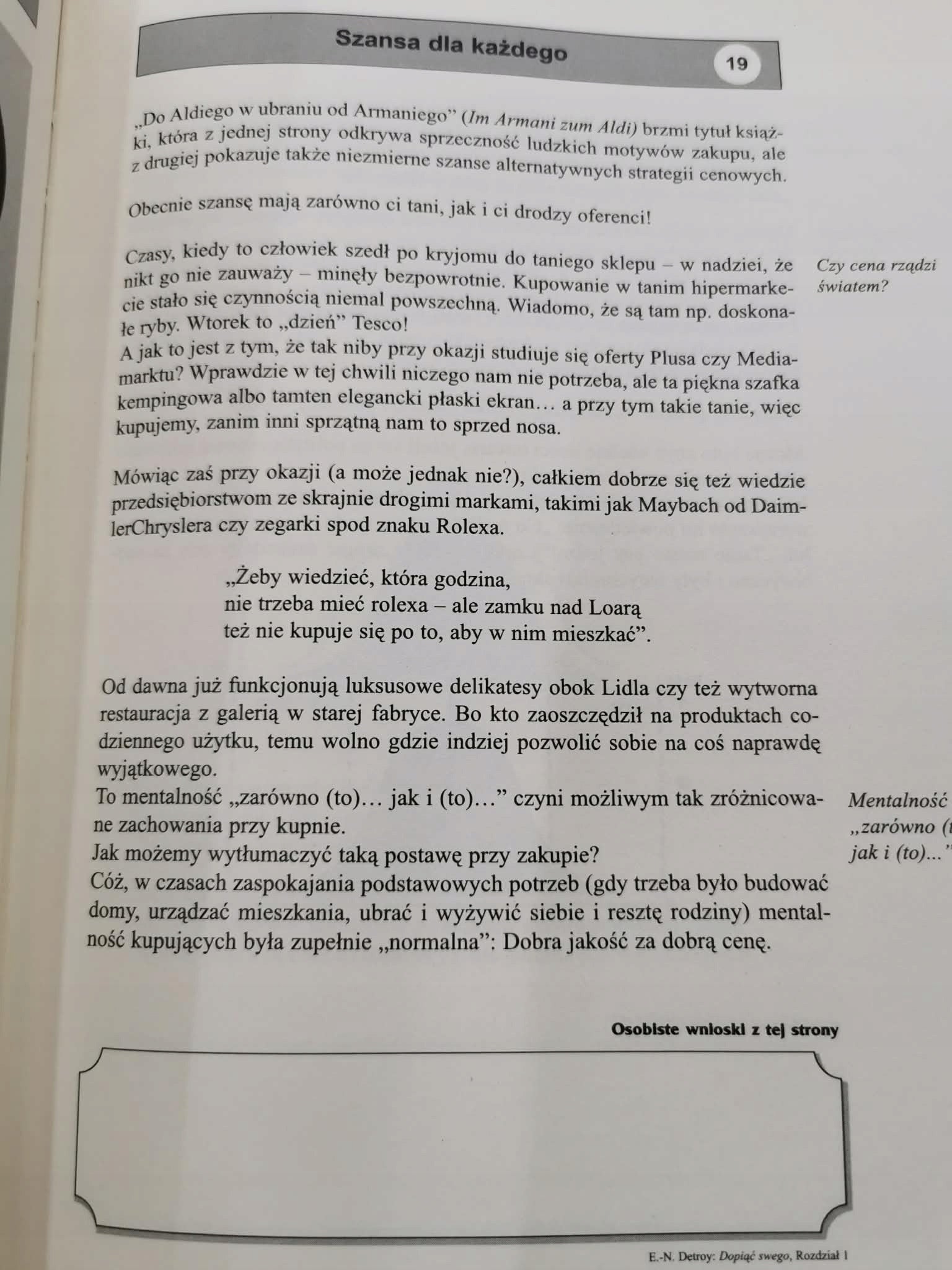Dopiąć swego w negocjacjach cenowych, Erich-Norbert Detroy