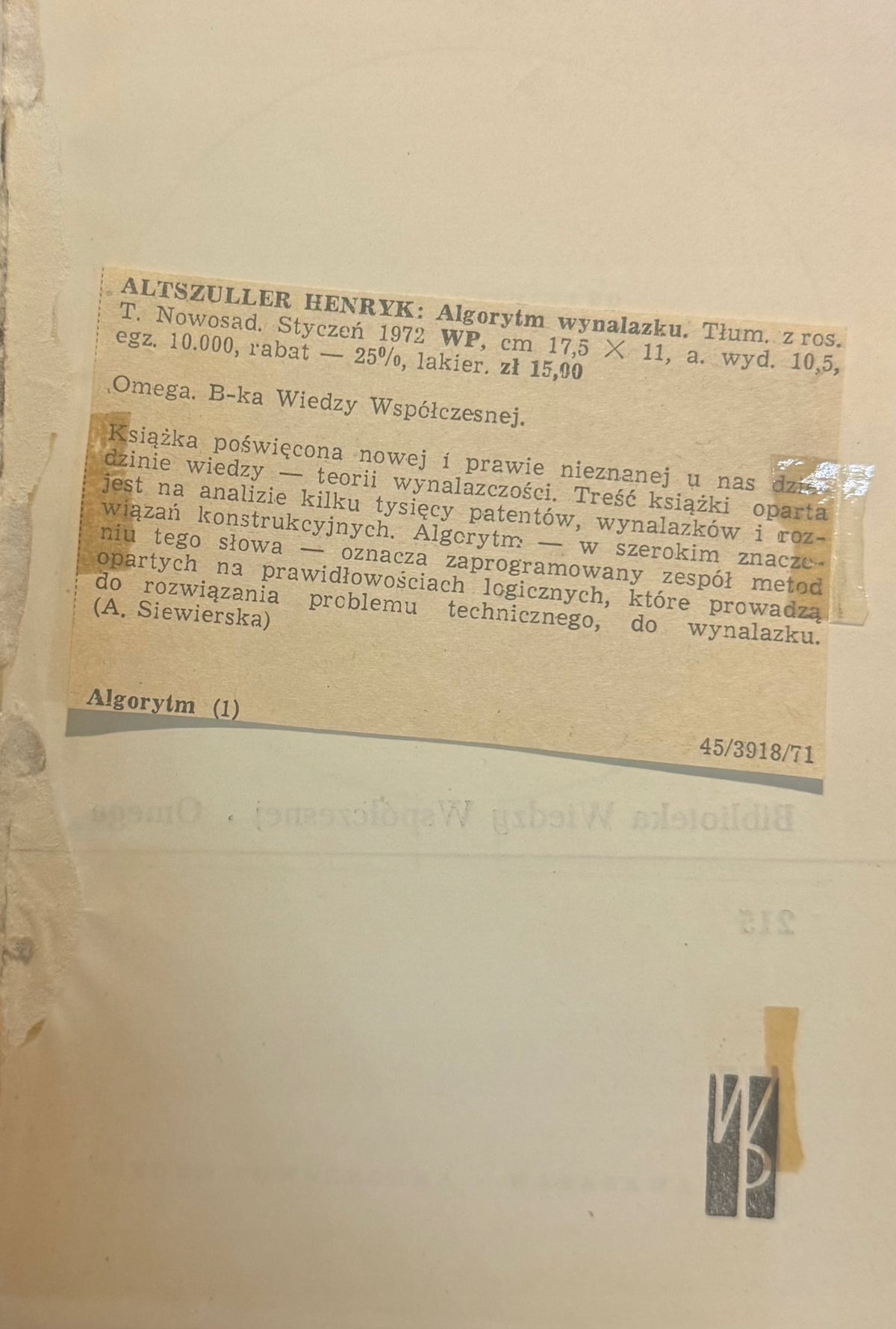 Algorytm wynalazku Henryk Altszuller