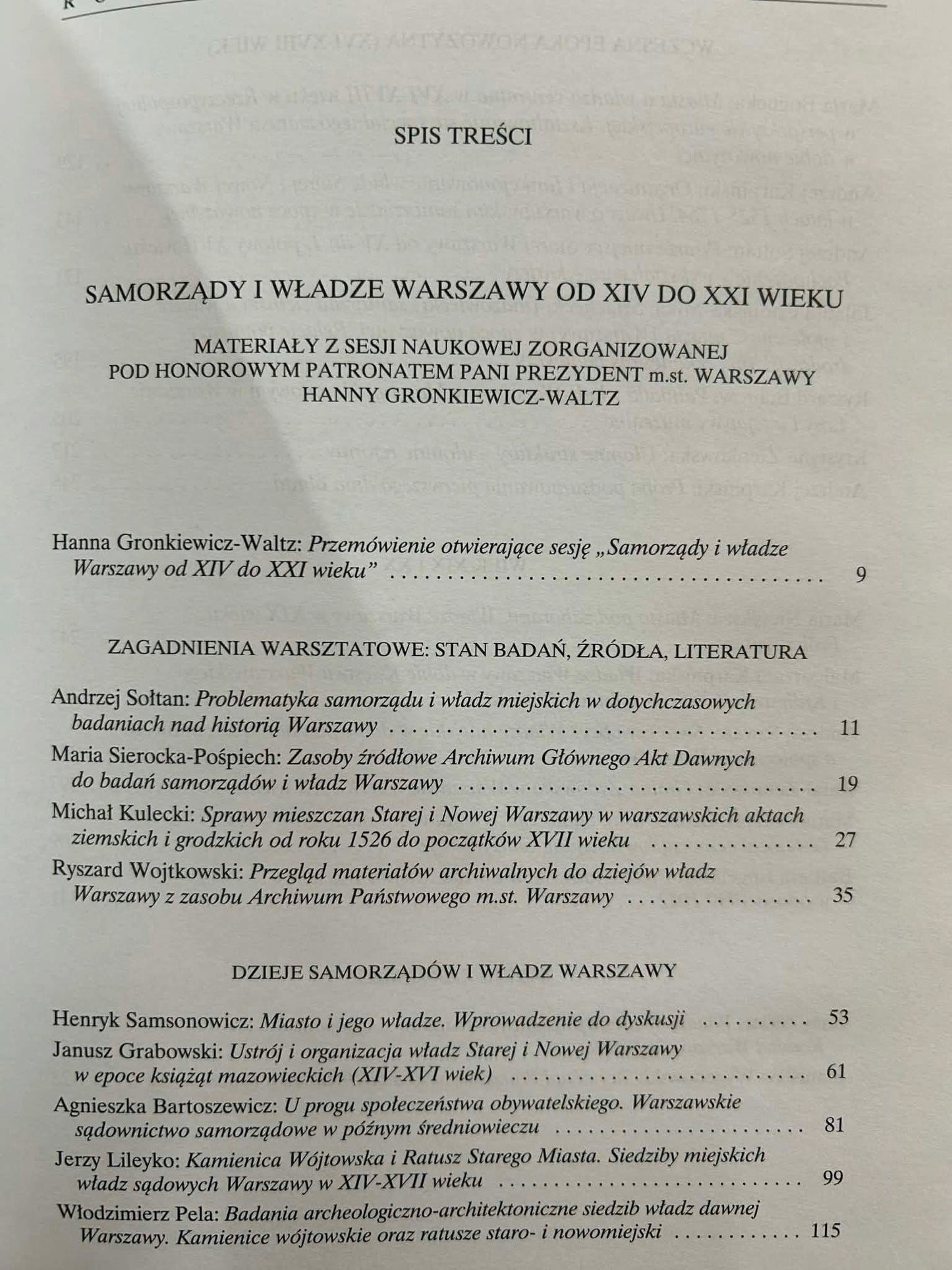 Rocznik Warszawski Samorządy i władze Warszawy od XIV do XXI w. XXXVI/2008