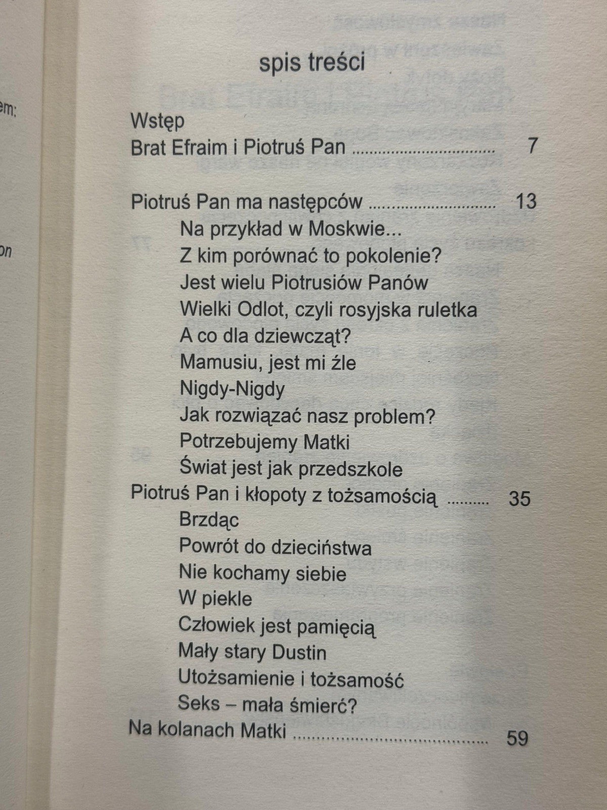 Przezwyciężyć syndrom Piotrusia Pana Brat Efraim