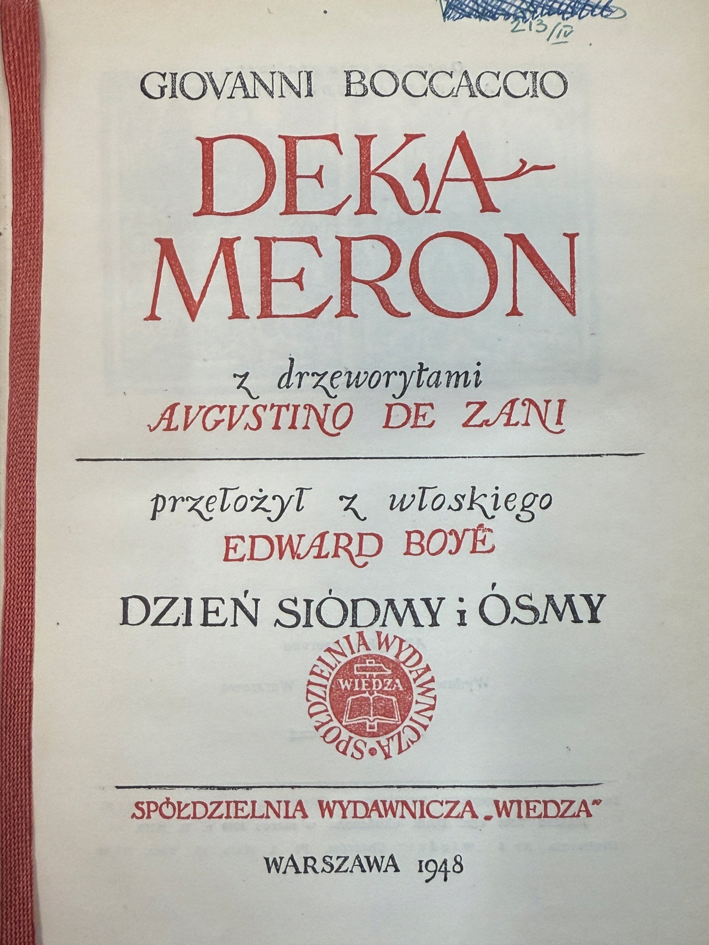 Dekameron Giovanni Boccaccio [1948 r.][KOMPLET]