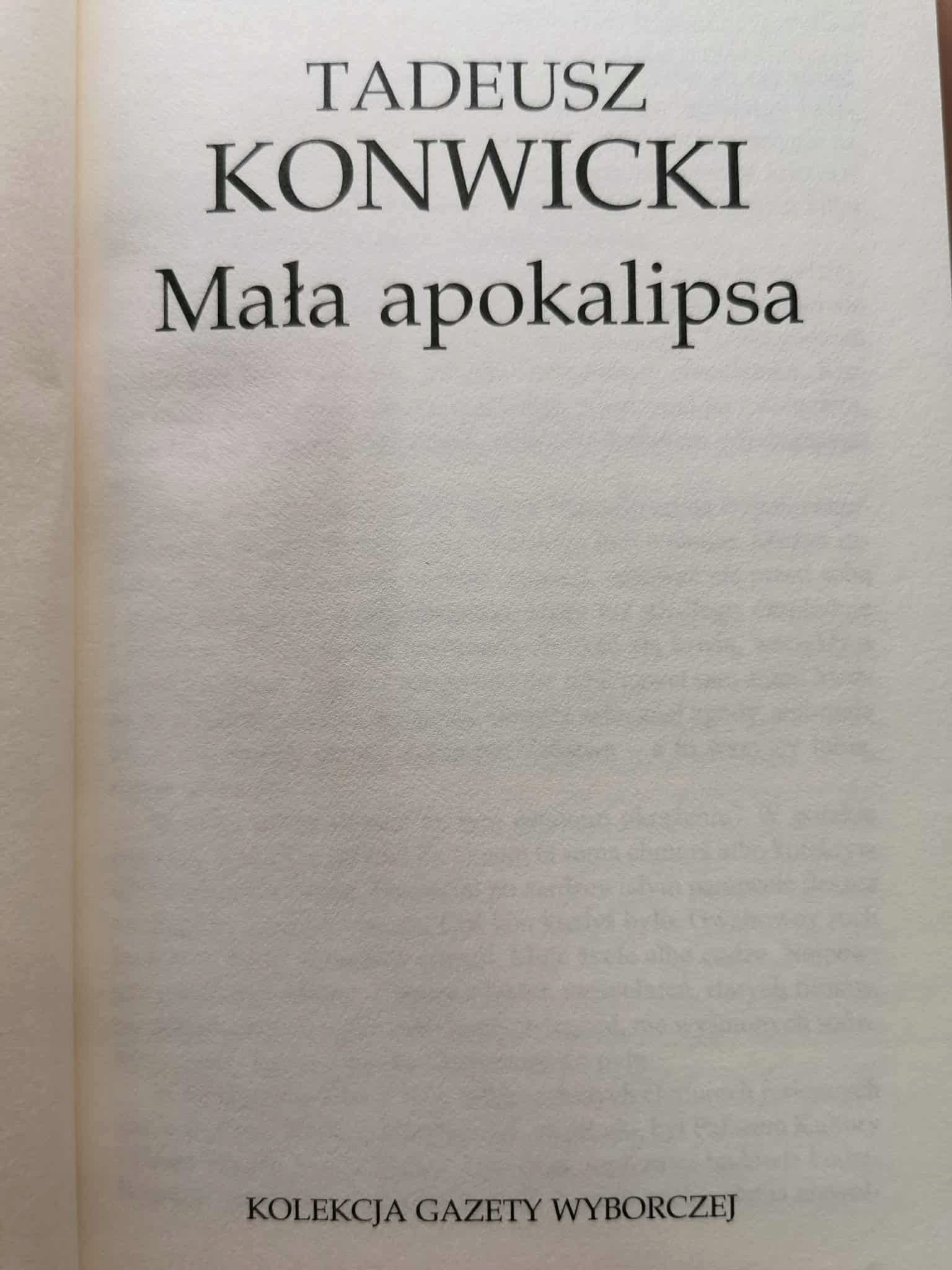 Mała apokalipsa, Tadeusz Konwicki