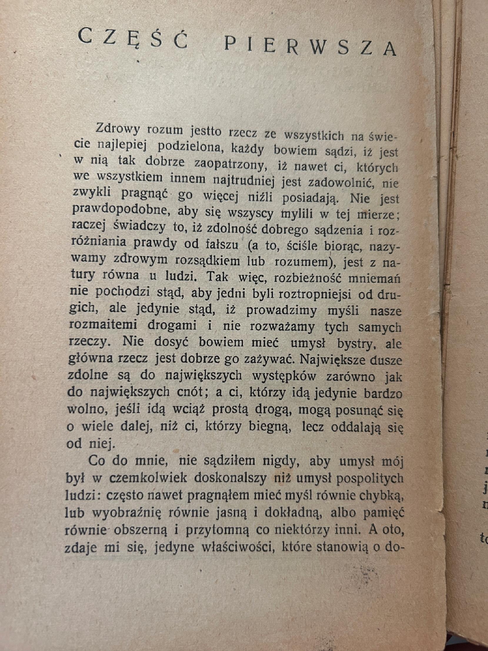 Rozprawa o metodzie - Descartes [wydanie przedwojenne]