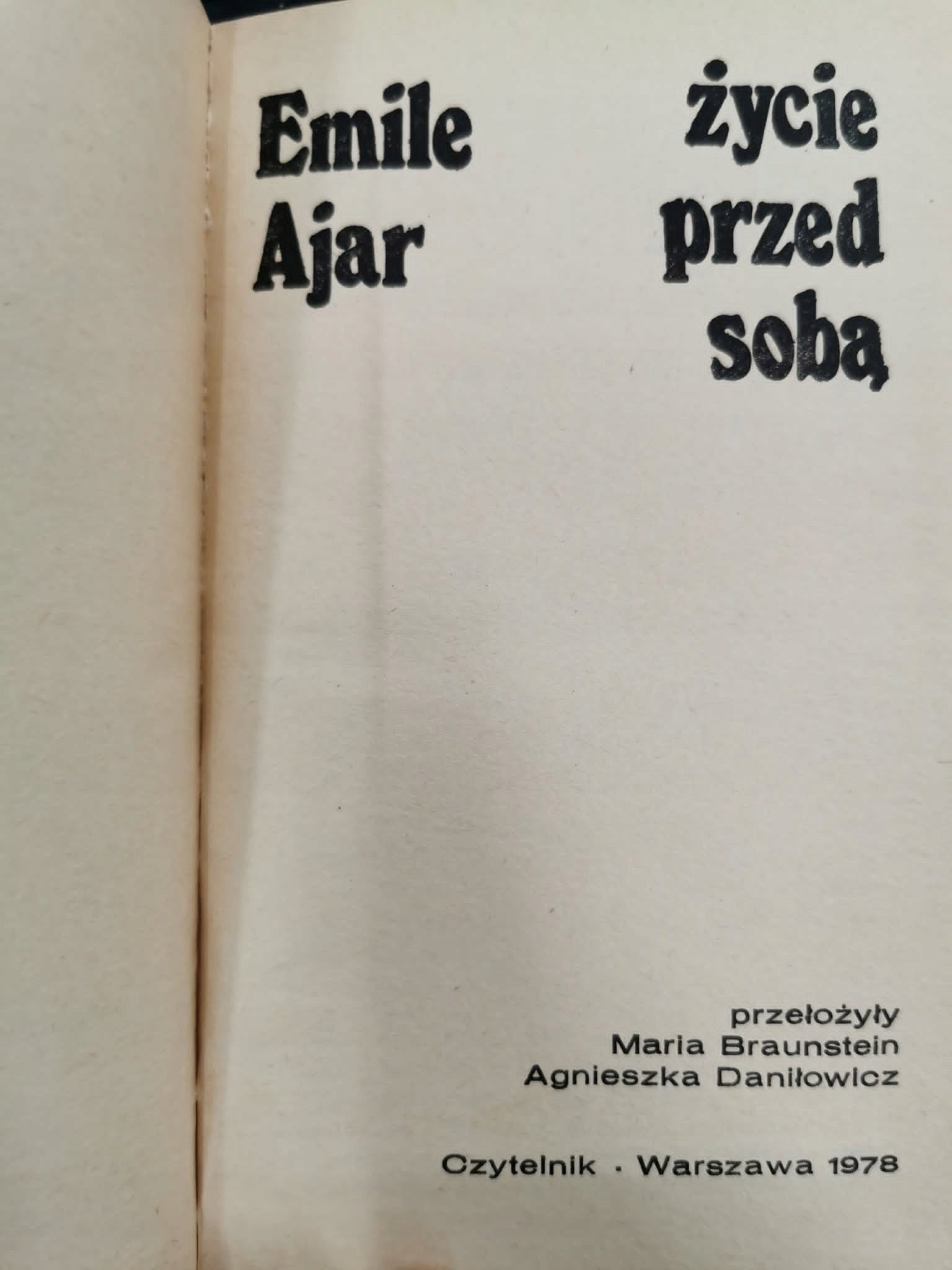Życie przed sobą, Emile Ajar