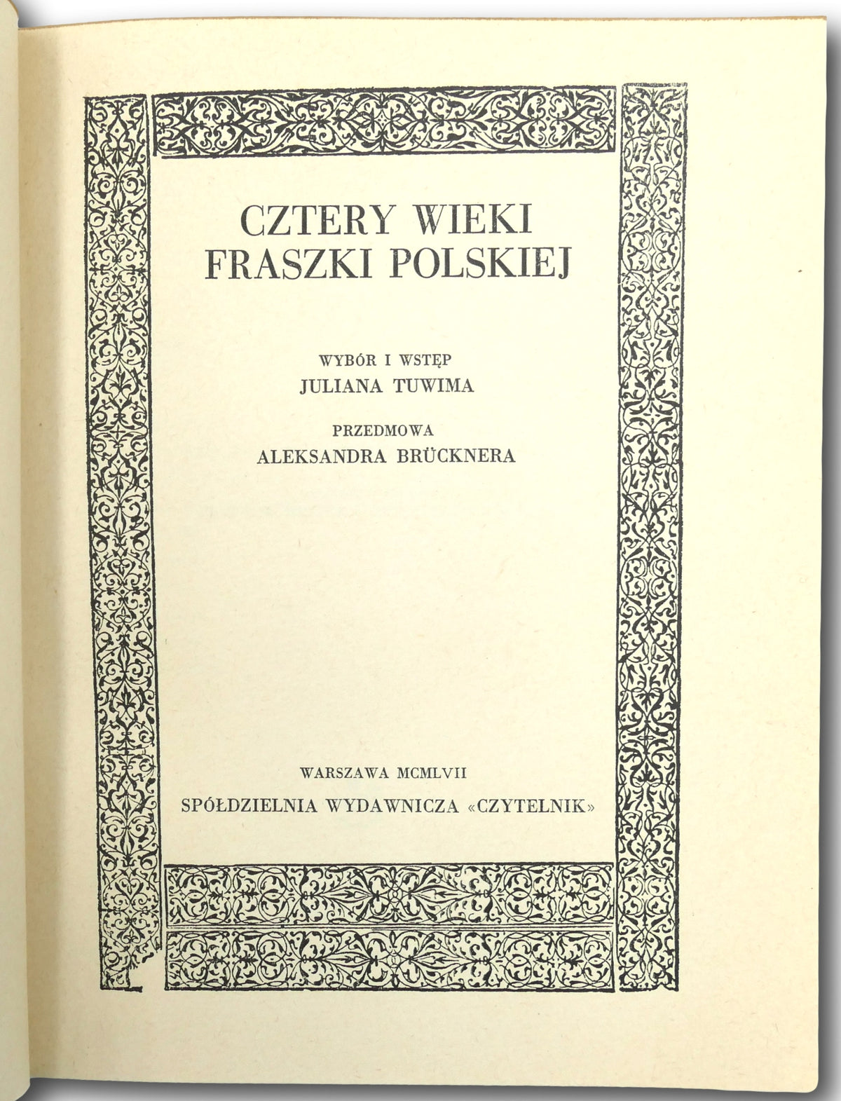 Cztery wieki fraszki polskiej J. Tuwim [artystyczna oprawa introligatorska]