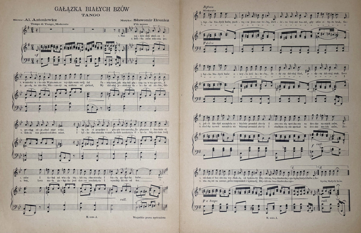Gałązka białych bzów Antoniewicz, Bronicz [okł. M. Szaniawska] [ca 1900]