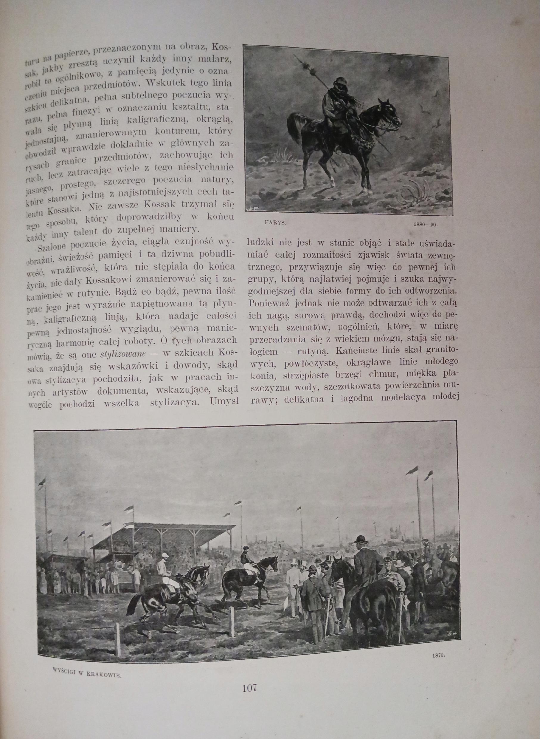 Juljusz Kossak przez Stanisława Witkiewicza [wydanie pierwsze 1900 rok]