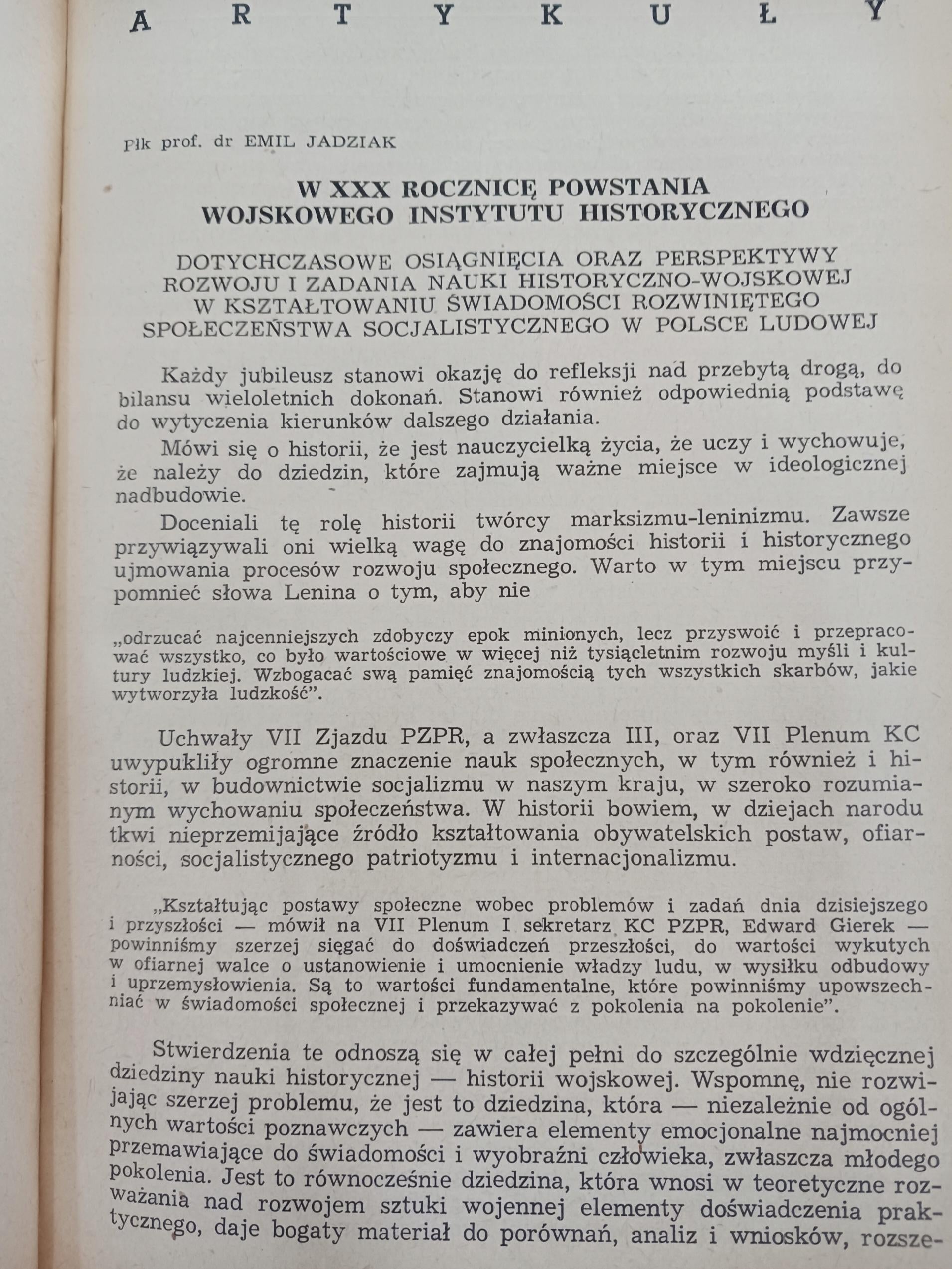 Wojskowy Przegląd Historyczny Rok XXII Nr 1 Warszawa 1977